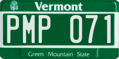 VT license plate PMP071