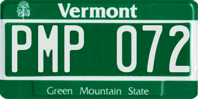 VT license plate PMP072