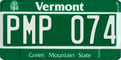 VT license plate PMP074