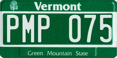 VT license plate PMP075