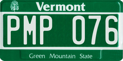 VT license plate PMP076