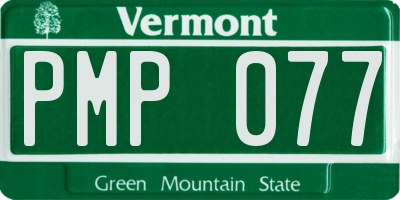VT license plate PMP077