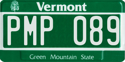 VT license plate PMP089