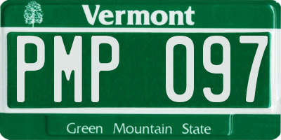 VT license plate PMP097