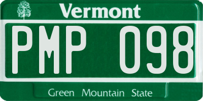 VT license plate PMP098