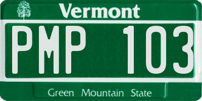 VT license plate PMP103