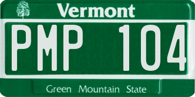 VT license plate PMP104