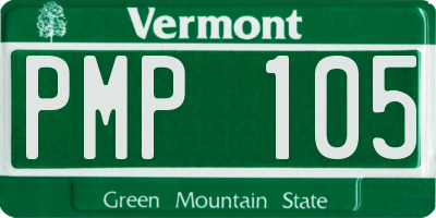 VT license plate PMP105