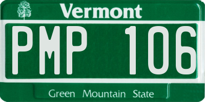 VT license plate PMP106