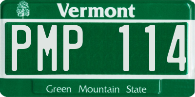 VT license plate PMP114