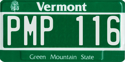 VT license plate PMP116