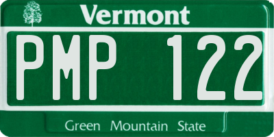 VT license plate PMP122