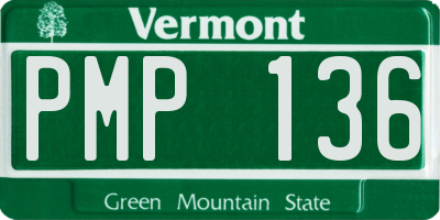 VT license plate PMP136