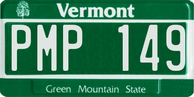 VT license plate PMP149
