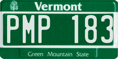 VT license plate PMP183