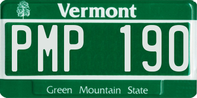 VT license plate PMP190