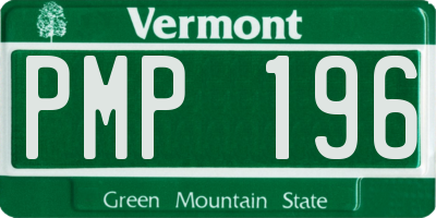VT license plate PMP196