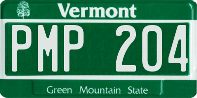 VT license plate PMP204