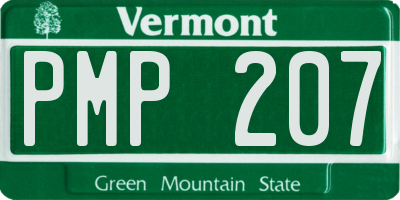 VT license plate PMP207