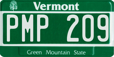 VT license plate PMP209