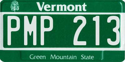 VT license plate PMP213