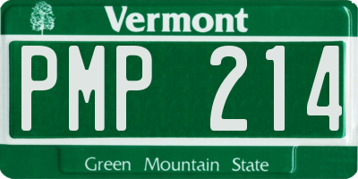 VT license plate PMP214