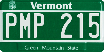 VT license plate PMP215