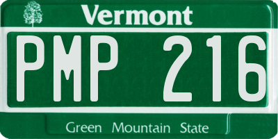 VT license plate PMP216