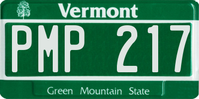 VT license plate PMP217