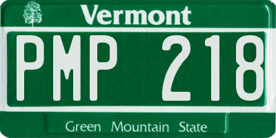 VT license plate PMP218