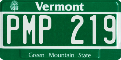 VT license plate PMP219