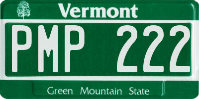 VT license plate PMP222