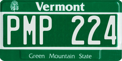 VT license plate PMP224