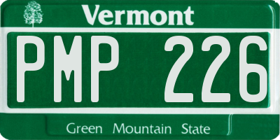 VT license plate PMP226