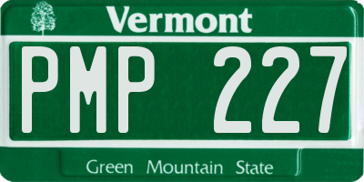 VT license plate PMP227