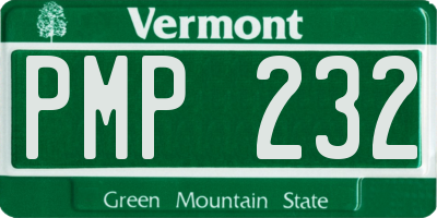VT license plate PMP232