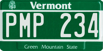 VT license plate PMP234