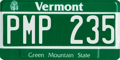 VT license plate PMP235