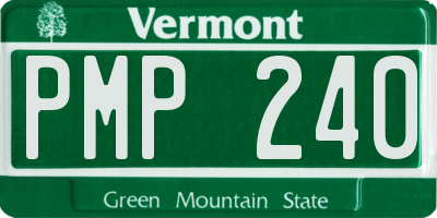 VT license plate PMP240