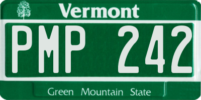VT license plate PMP242