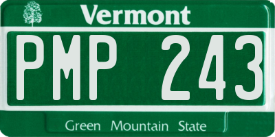 VT license plate PMP243