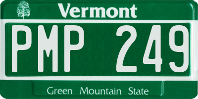 VT license plate PMP249