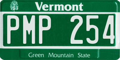 VT license plate PMP254