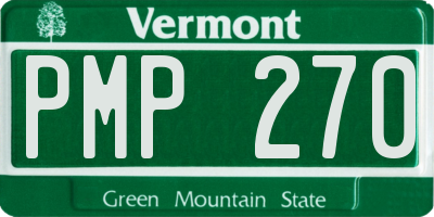 VT license plate PMP270