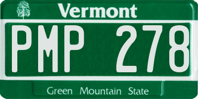 VT license plate PMP278