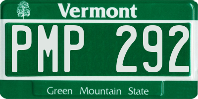 VT license plate PMP292
