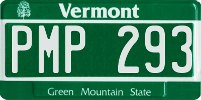 VT license plate PMP293