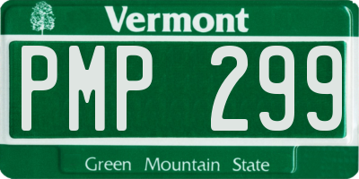 VT license plate PMP299