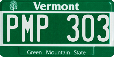 VT license plate PMP303