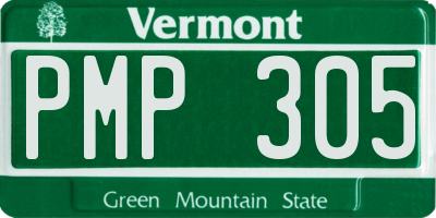 VT license plate PMP305